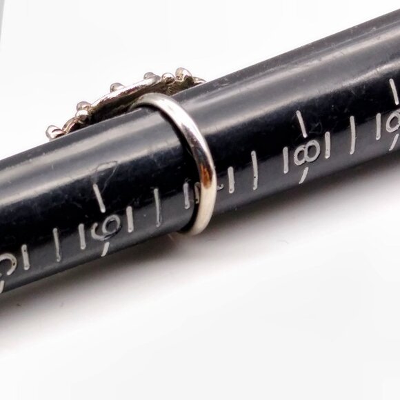 Retro Turquoise Look Statement Ring, Adjustable Silver Tone with Plastic Faux - Picture 6 of 7